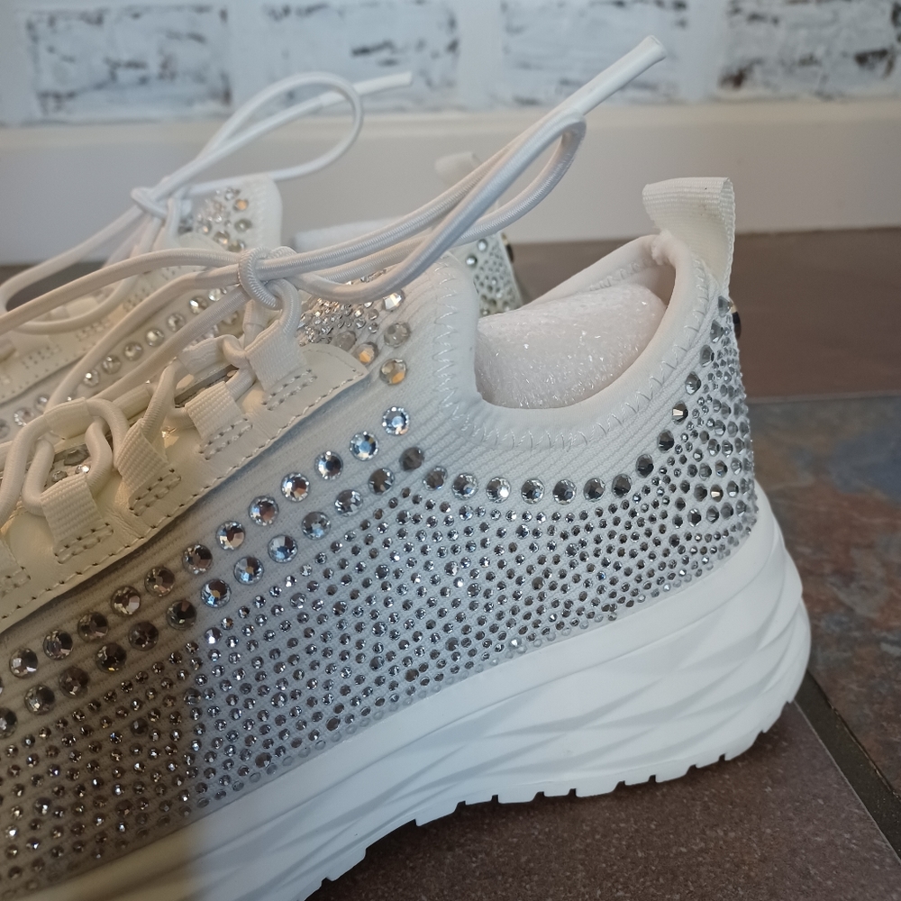 Steve Madden White Crystal Sneakers Brand New - Picture 3 of 16